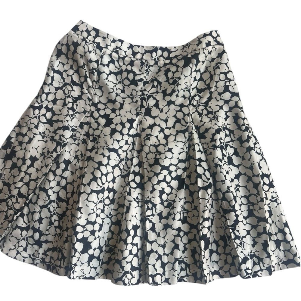 INC International Concepts 100% Silk Black White A-Line Skirt Sz 12